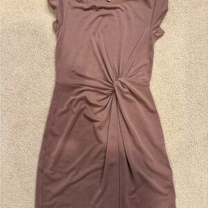 LOFT Mauve Twist-Detail Mini Dress